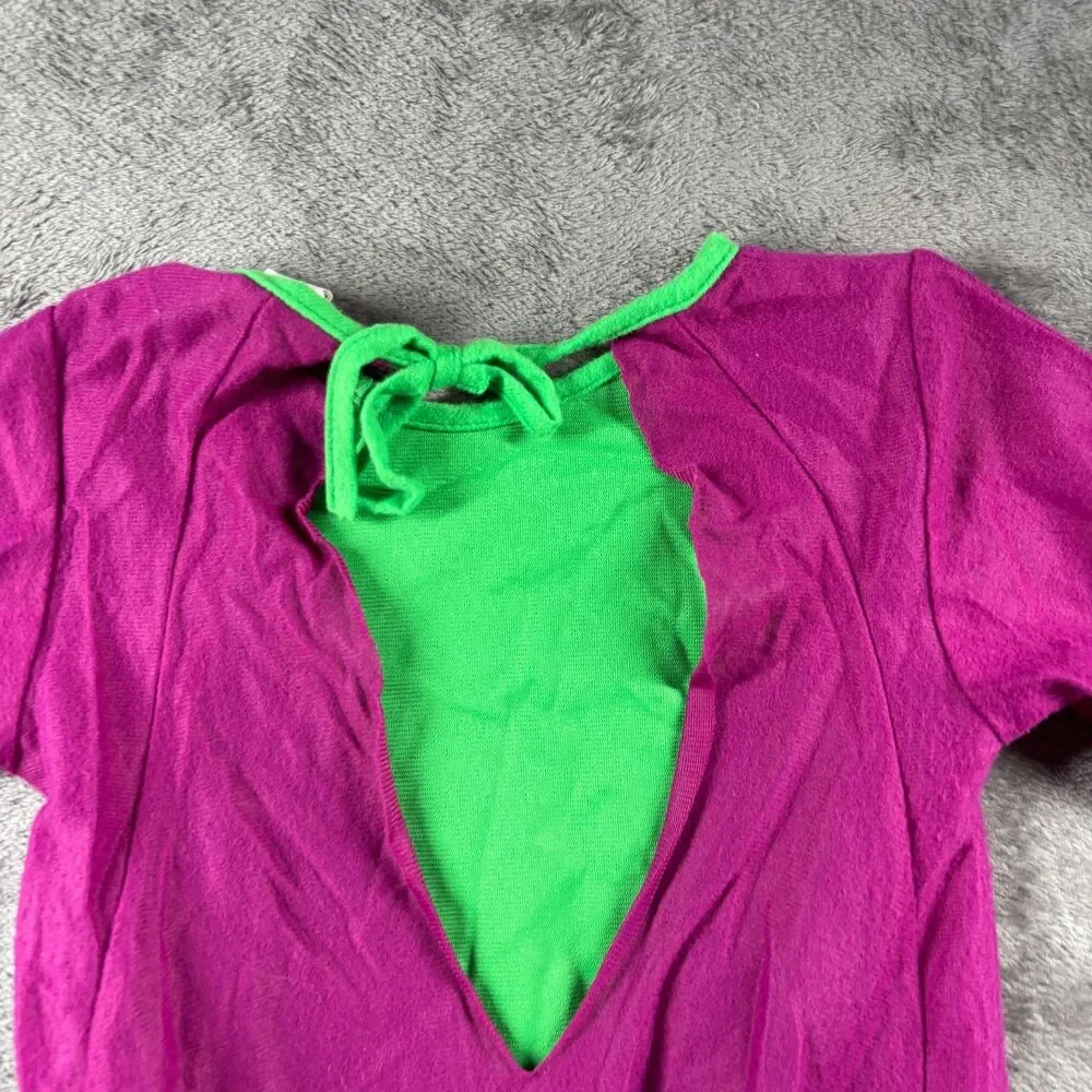 Vintage 1997 Barney the Dinosaur Kid Costume Jumpsuit Dress Up Pretend 2-4 G214